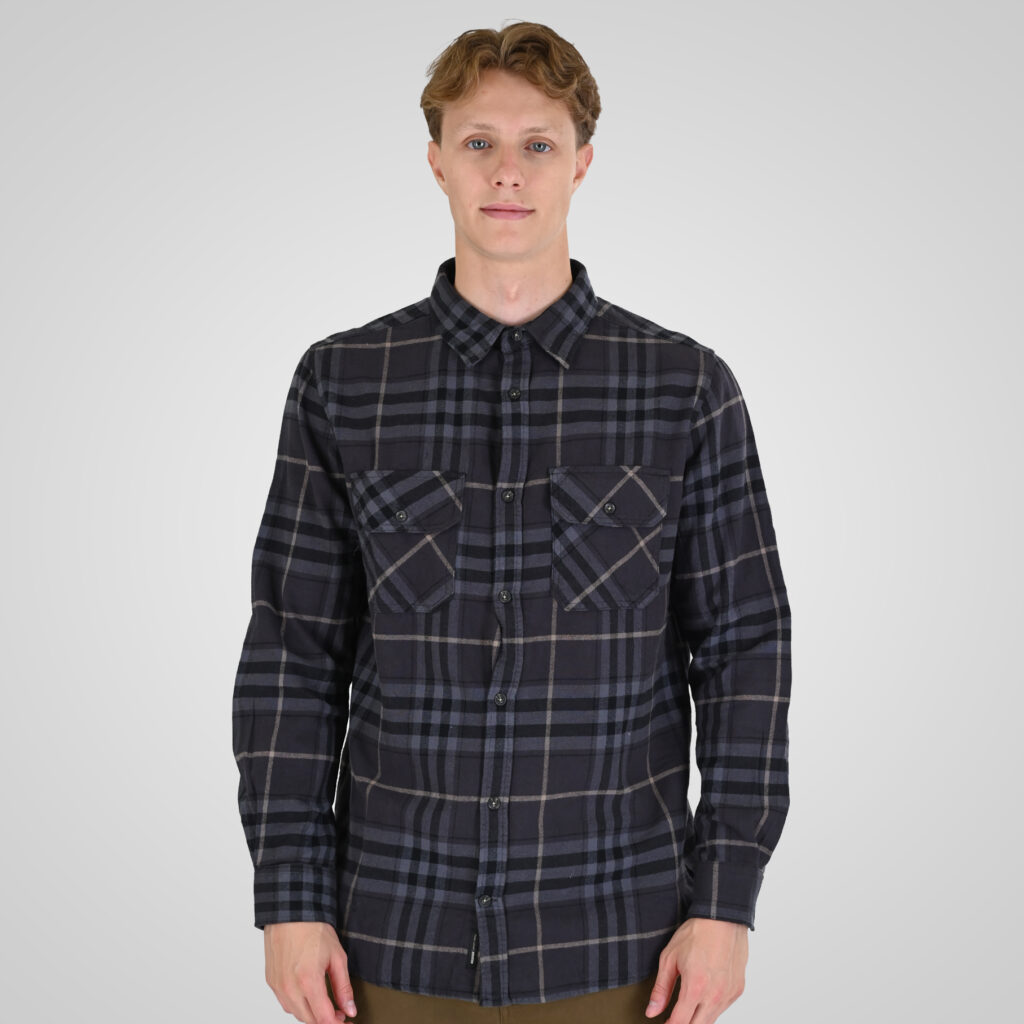 262RGS-5211 SHIRTS FLANNEL CC1 BLACK-GREY