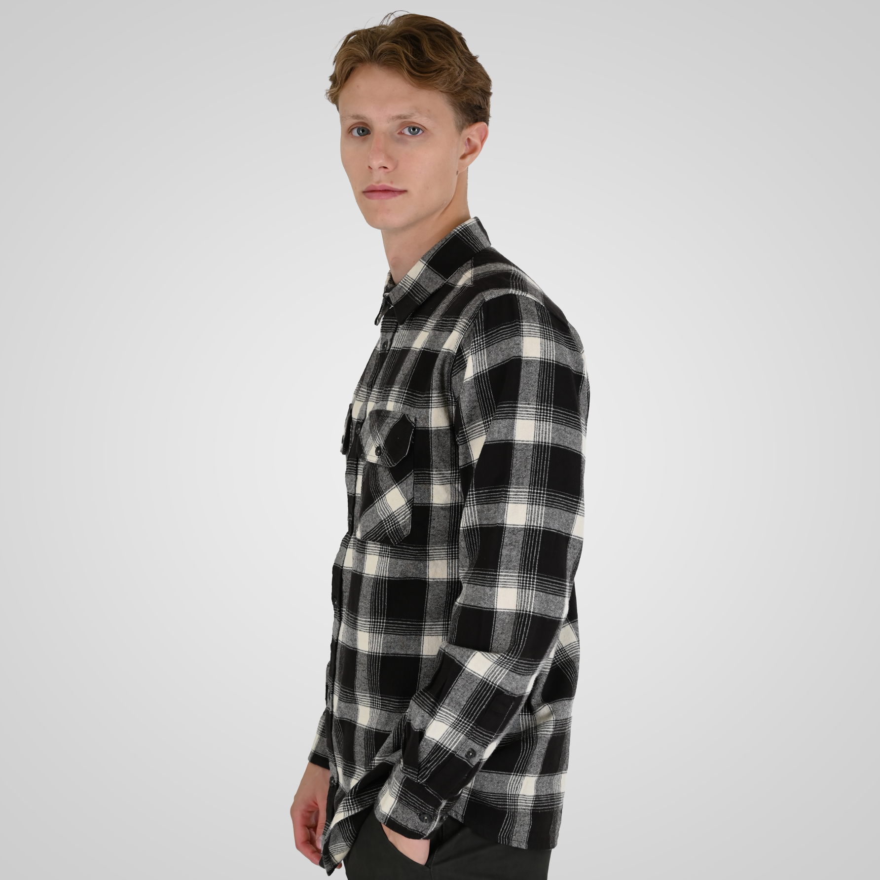 262RGS-5211 SHIRTS FLANNEL CC12 BROWN-BEIGE - Image 3