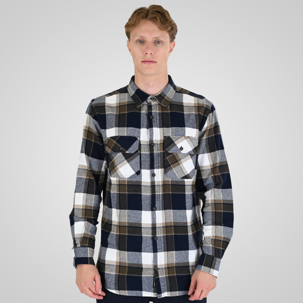 262RGS-5211 SHIRTS FLANNEL CC3 NAVY-BEIGE