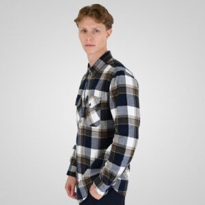 262RGS-5211 SHIRTS FLANNEL CC3 NAVY-BEIGE - Image 3
