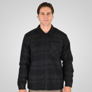 262RGS-5212 OVERSHIRTS WITH ZIPPER AND LIGHT PADDING (HEAVY FLANNEL) CC8 BLACK-ANTHRACITE