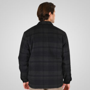 262RGS-5212 OVERSHIRTS WITH ZIPPER AND LIGHT PADDING (HEAVY FLANNEL) CC8 BLACK-ANTHRACITE - Image 4