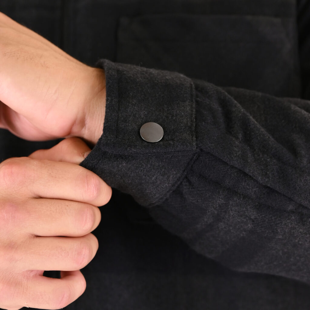 262RGS-5212 OVERSHIRTS WITH ZIPPER AND LIGHT PADDING (HEAVY FLANNEL) CC8 BLACK-ANTHRACITE