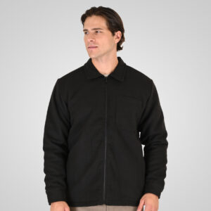 262RGS-5212 OVERSHIRTS WITH ZIPPER AND LIGHT PADDING (HEAVY FLANNEL) BLACK