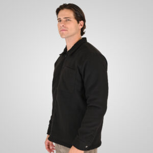 262RGS-5212 OVERSHIRTS WITH ZIPPER AND LIGHT PADDING (HEAVY FLANNEL) BLACK - Image 3