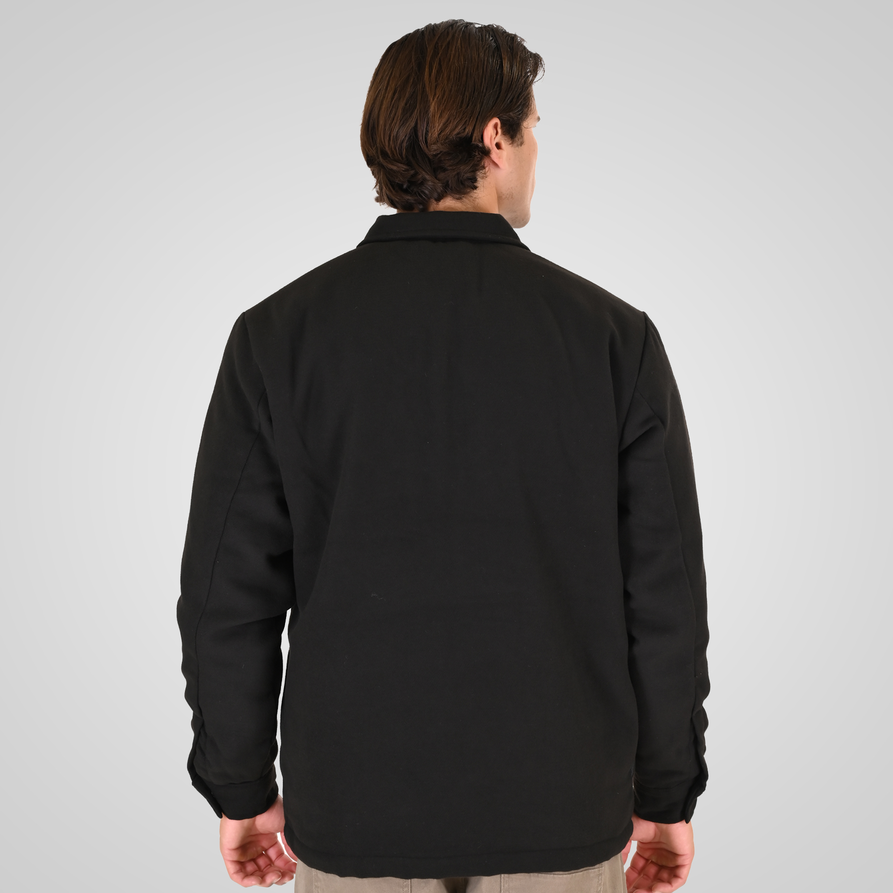 262RGS-5212 OVERSHIRTS WITH ZIPPER AND LIGHT PADDING (HEAVY FLANNEL) BLACK - Image 4