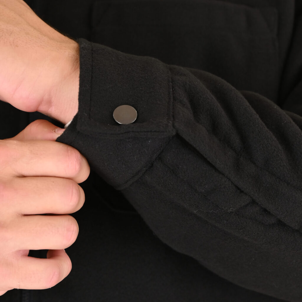 262RGS-5212 OVERSHIRTS WITH ZIPPER AND LIGHT PADDING (HEAVY FLANNEL) BLACK