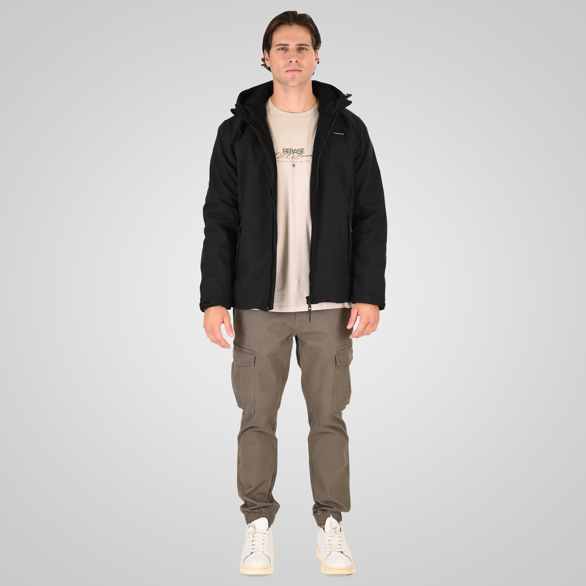 262RJK-2091B JACKETS WITH BLACK SHERPA INSIDE BLACK - Image 2