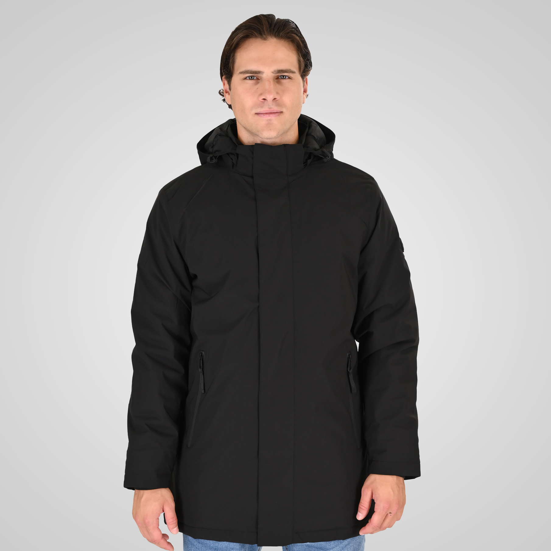 262RJK-2096 JACKETS LONG LENGHT BLACK - Image 1