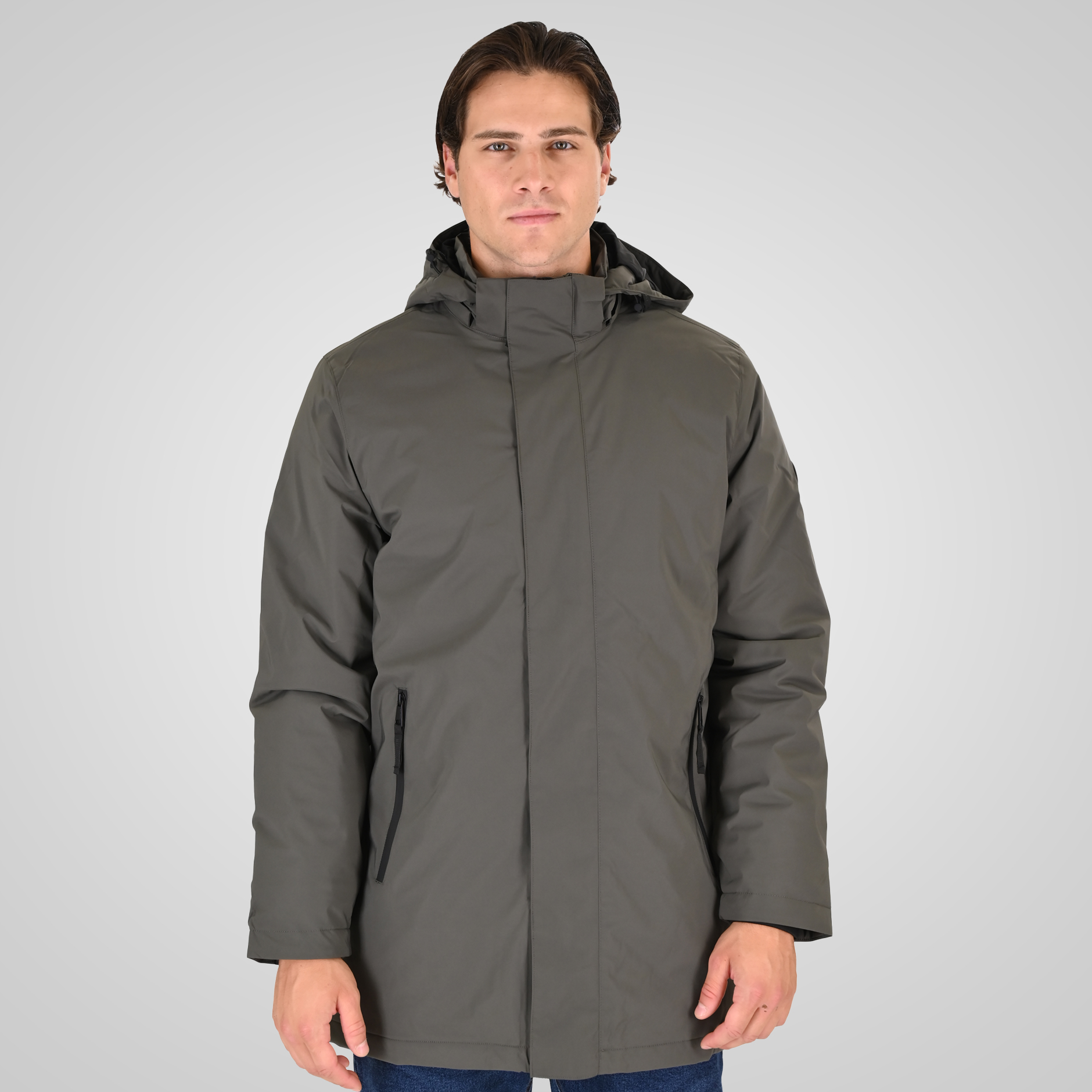 262RJK-2096 JACKETS LONG LENGHT GREY GREEN - Image 1