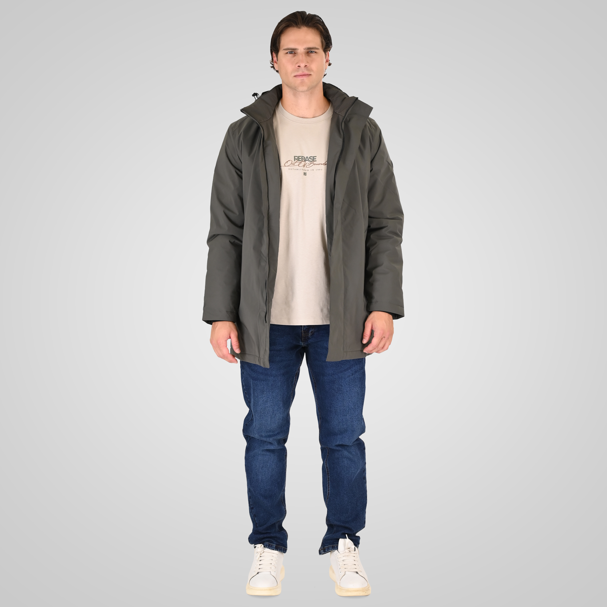 262RJK-2096 JACKETS LONG LENGHT GREY GREEN - Image 2