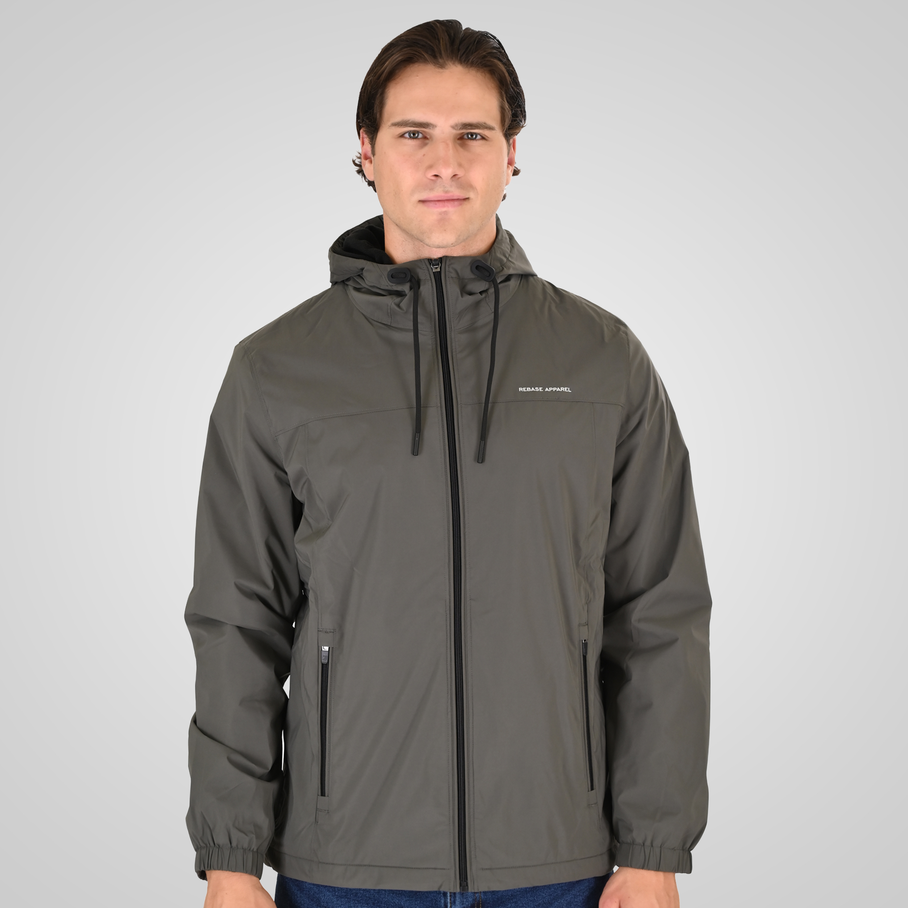 262RJK-2101 JACKETS WITH FLEECE INSIDE GREY GREEN - Image 1