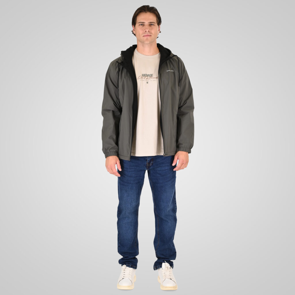 262RJK-2101 JACKETS WITH FLEECE INSIDE GREY GREEN