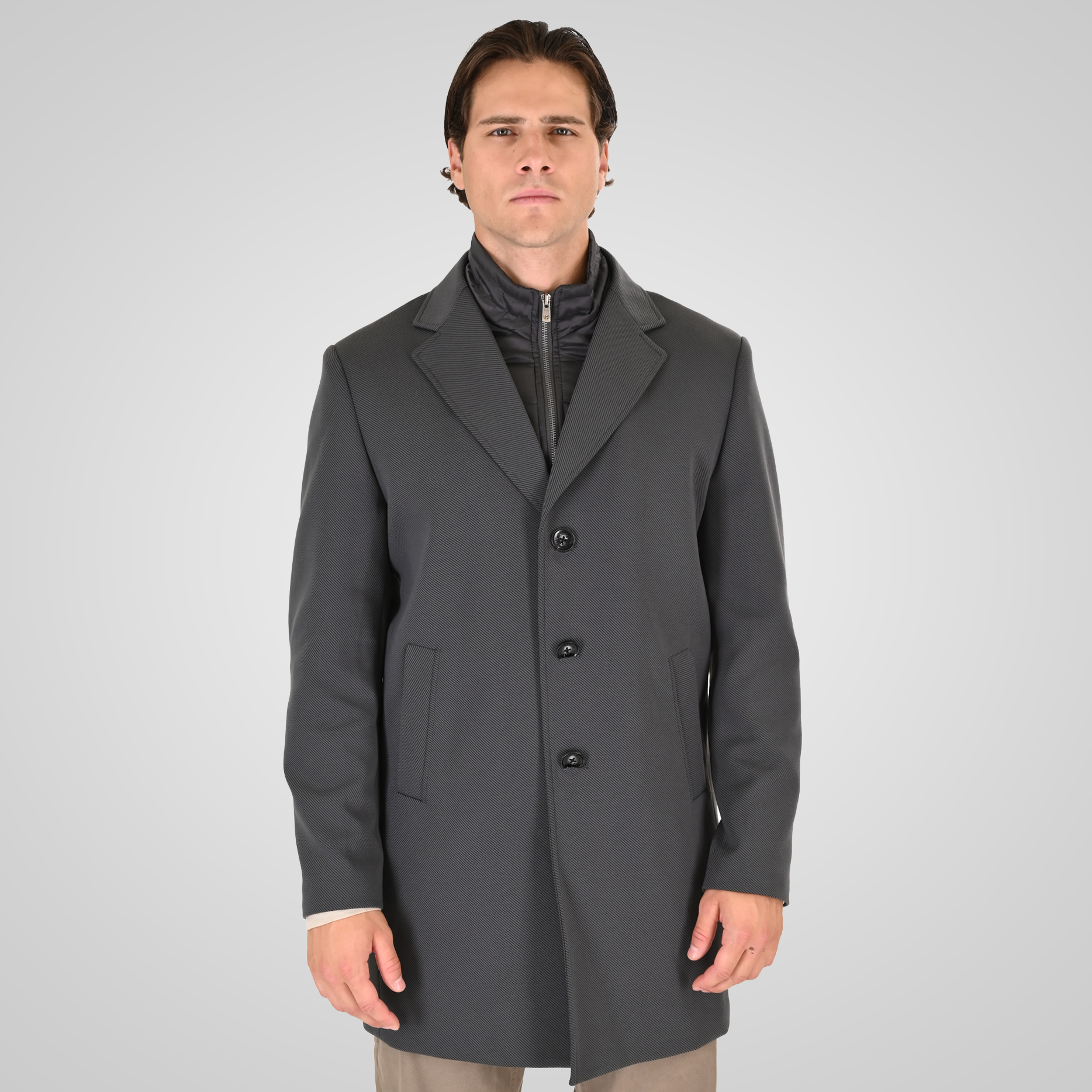 262RJK-2107 COATS LONG ANTHRACITE MELANGE - Image 1