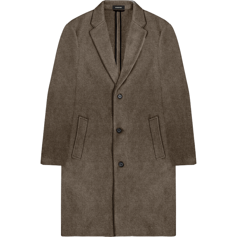 262RJK-2125 COAT LONG BROWN MELANGE
