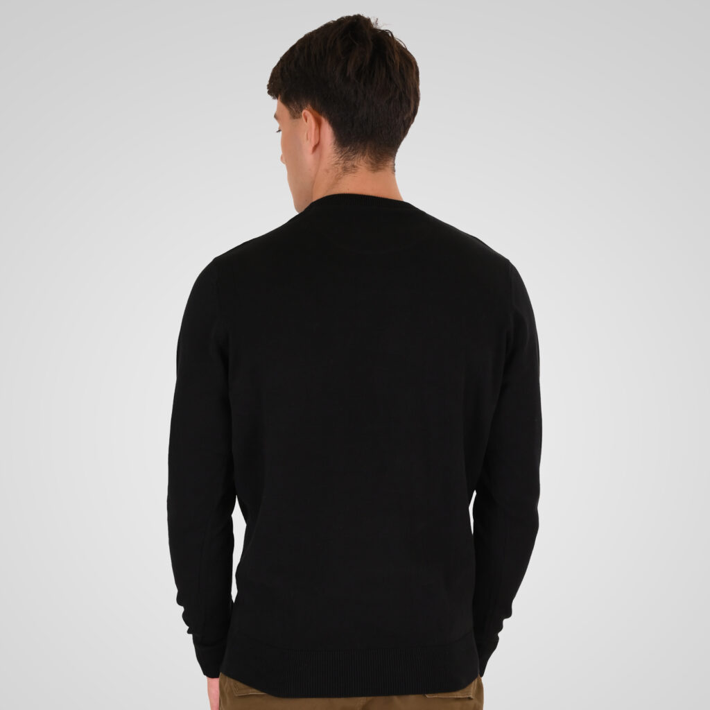 262RKNIT-8050 KNITS CREWNECK WITH DENSE EMBROIDERY BLACK