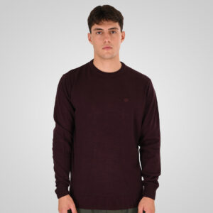 262RKNIT-8050 KNITS CREWNECK WITH DENSE EMBROIDERY BORDEAUX MELANGE