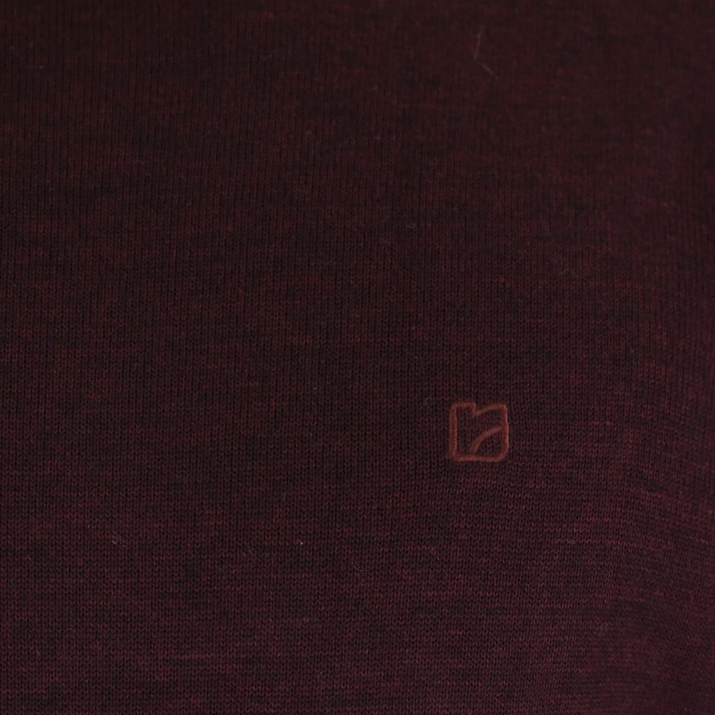 262RKNIT-8050 KNITS CREWNECK WITH DENSE EMBROIDERY BORDEAUX MELANGE