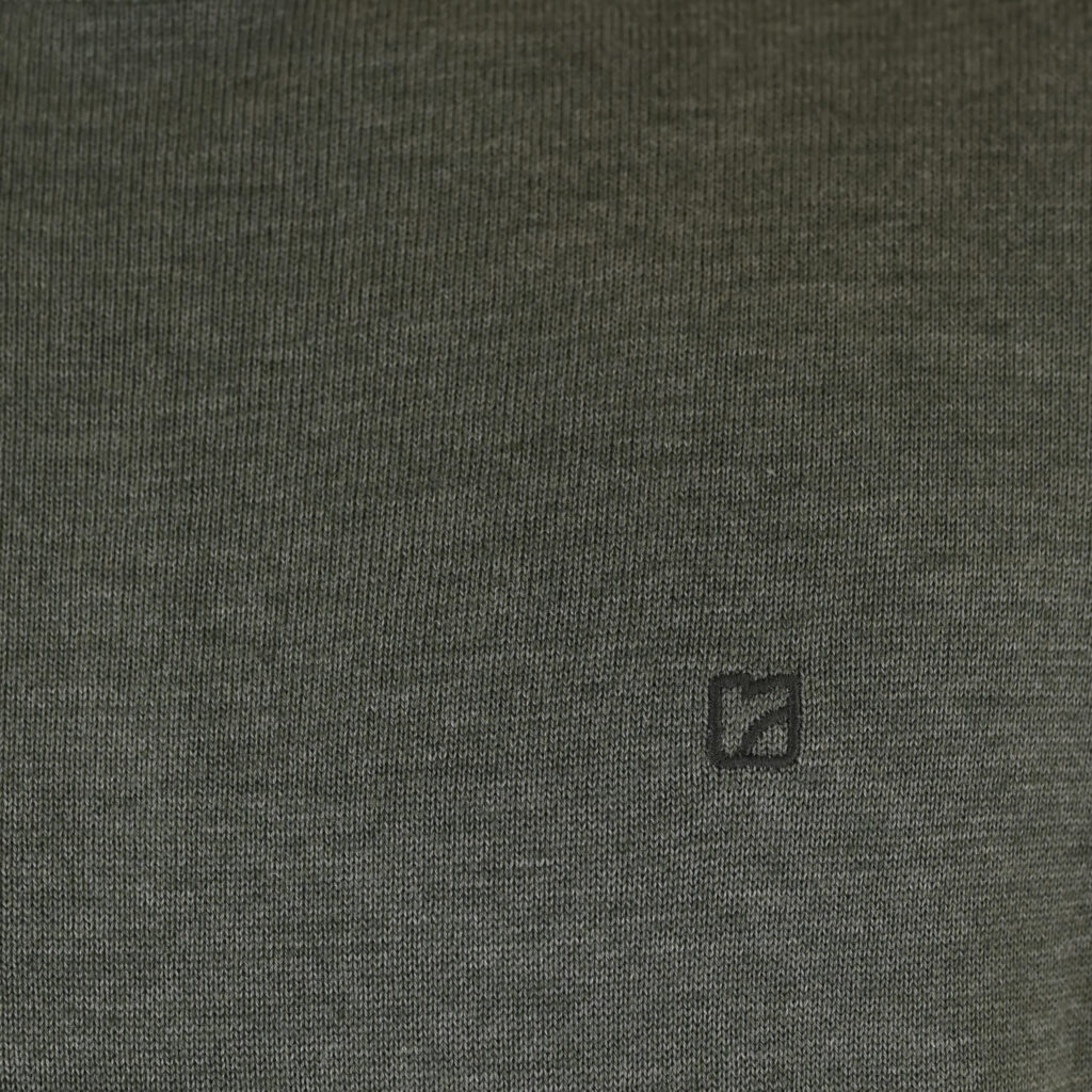262RKNIT-8050 KNITS CREWNECK WITH DENSE EMBROIDERY GREY GREEN MELANGE