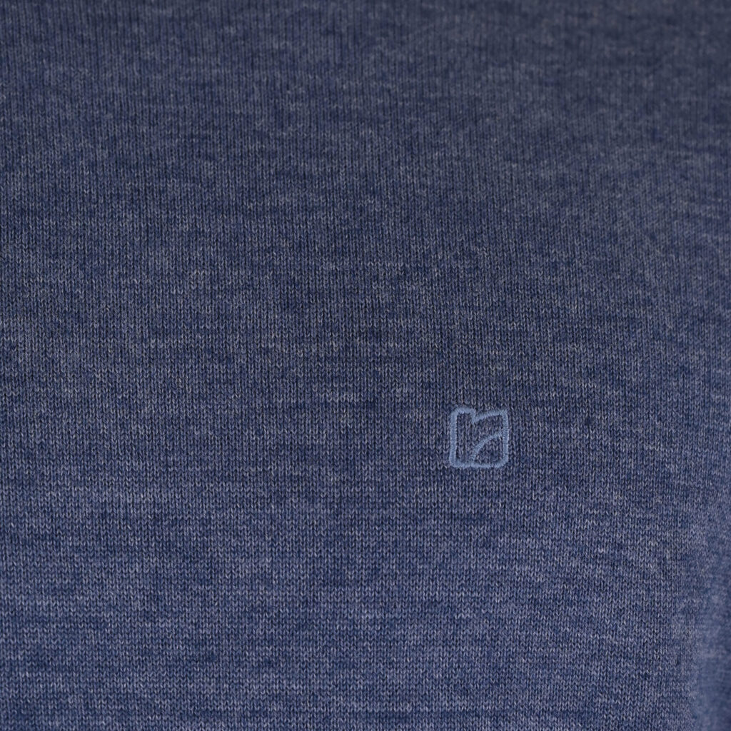 262RKNIT-8050 KNITS CREWNECK WITH DENSE EMBROIDERY INDIGO MELANGE