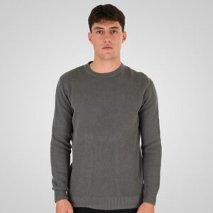 262RKNIT-8050 KNITS CREWNECK WITH DENSE EMBROIDERY KHAKI MELANGE