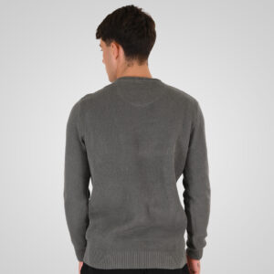262RKNIT-8050 KNITS CREWNECK WITH DENSE EMBROIDERY KHAKI MELANGE - Image 4