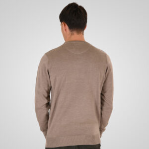 262RKNIT-8050 KNITS CREWNECK WITH DENSE EMBROIDERY MD BEIGE MELANGE - Image 4