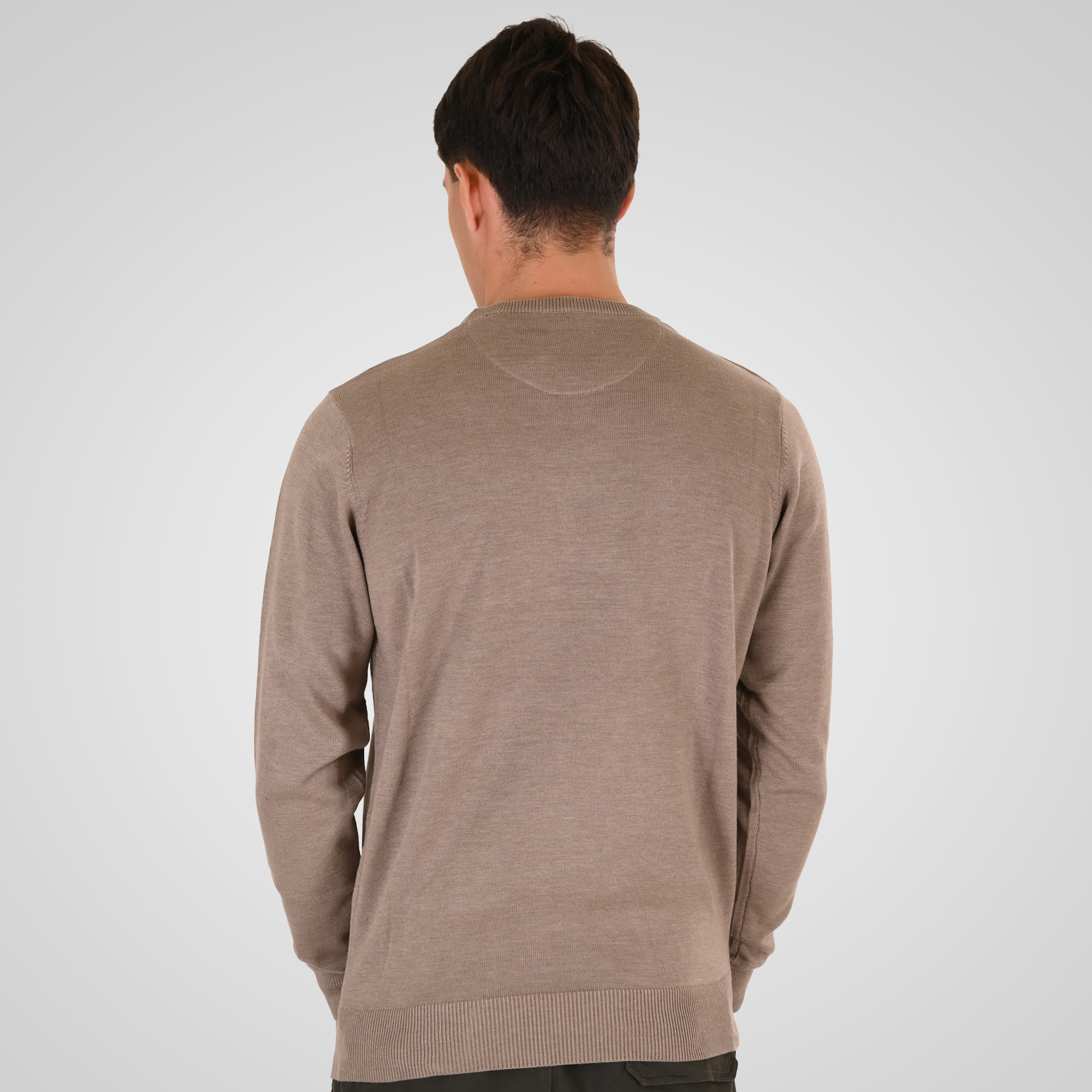 262RKNIT-8050 KNITS CREWNECK WITH DENSE EMBROIDERY MD BEIGE MELANGE - Image 4