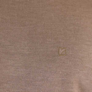 262RKNIT-8050 KNITS CREWNECK WITH DENSE EMBROIDERY MD BEIGE MELANGE - Image 5