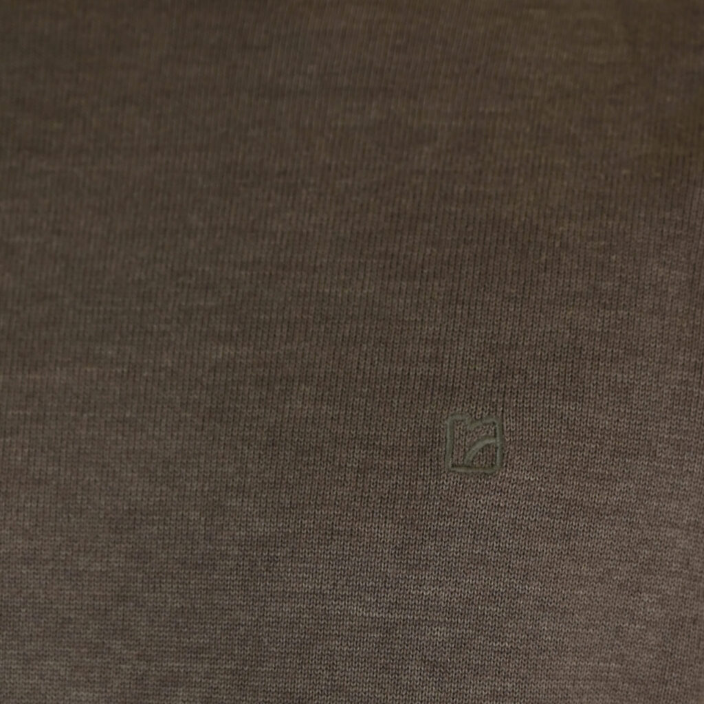 262RKNIT-8050 KNITS CREWNECK WITH DENSE EMBROIDERY MOSS GREEN MELANGE