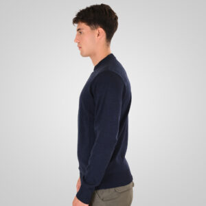 262RKNIT-8050 KNITS CREWNECK WITH DENSE EMBROIDERY NAVY MELANGE - Image 3