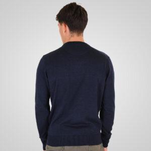 262RKNIT-8050 KNITS CREWNECK WITH DENSE EMBROIDERY NAVY MELANGE - Image 4