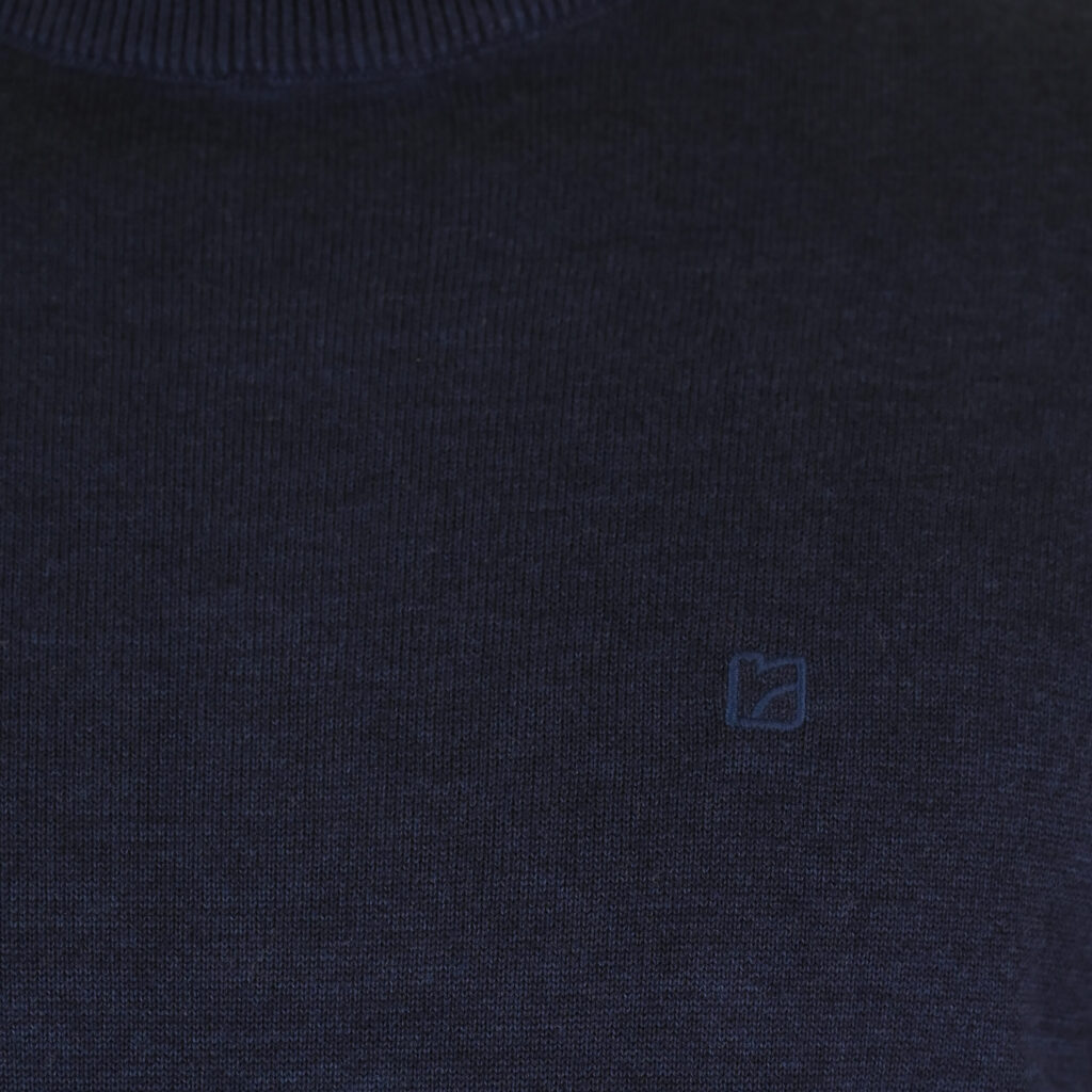 262RKNIT-8050 KNITS CREWNECK WITH DENSE EMBROIDERY NAVY MELANGE