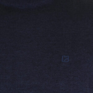 262RKNIT-8050 KNITS CREWNECK WITH DENSE EMBROIDERY NAVY MELANGE - Image 5