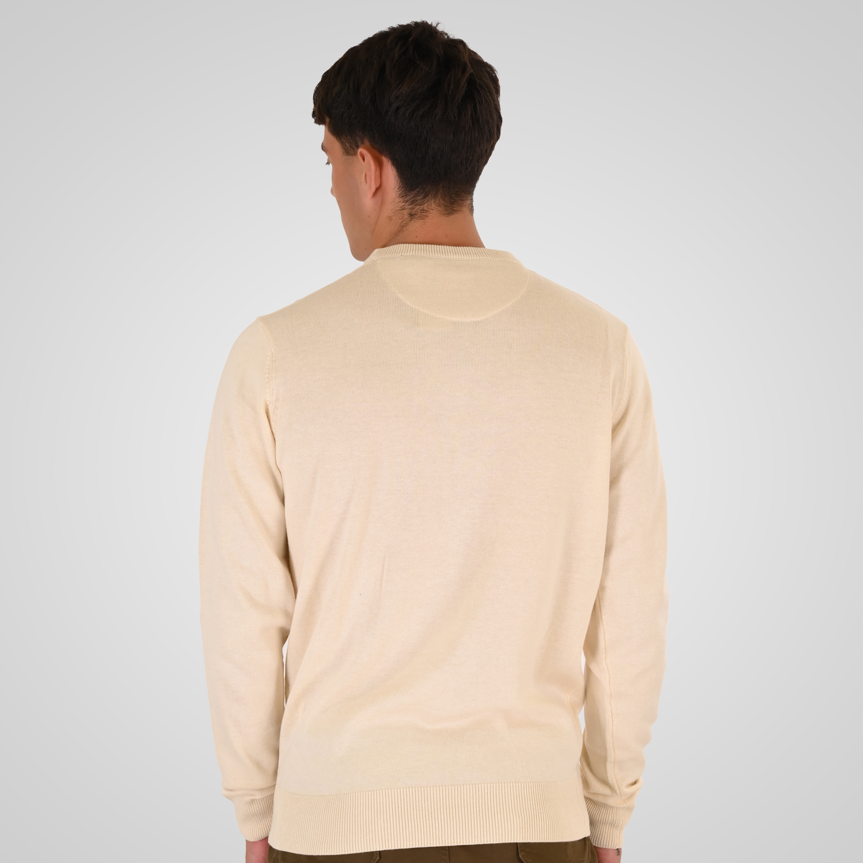 262RKNIT-8050 KNITS CREWNECK WITH DENSE EMBROIDERY OFF WHITE MELANGE - Image 4