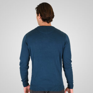 262RKNIT-8050 KNITS CREWNECK WITH DENSE EMBROIDERY PETROL MELANGE - Image 4