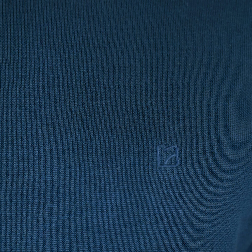 262RKNIT-8050 KNITS CREWNECK WITH DENSE EMBROIDERY PETROL MELANGE