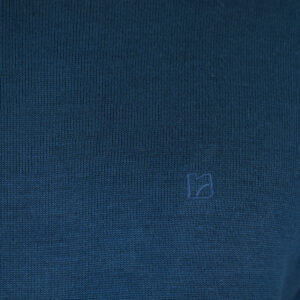 262RKNIT-8050 KNITS CREWNECK WITH DENSE EMBROIDERY PETROL MELANGE - Image 5
