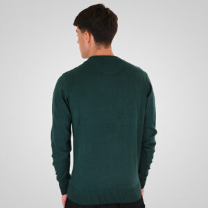 262RKNIT-8050 KNITS CREWNECK WITH DENSE EMBROIDERY PINE MELANGE - Image 4