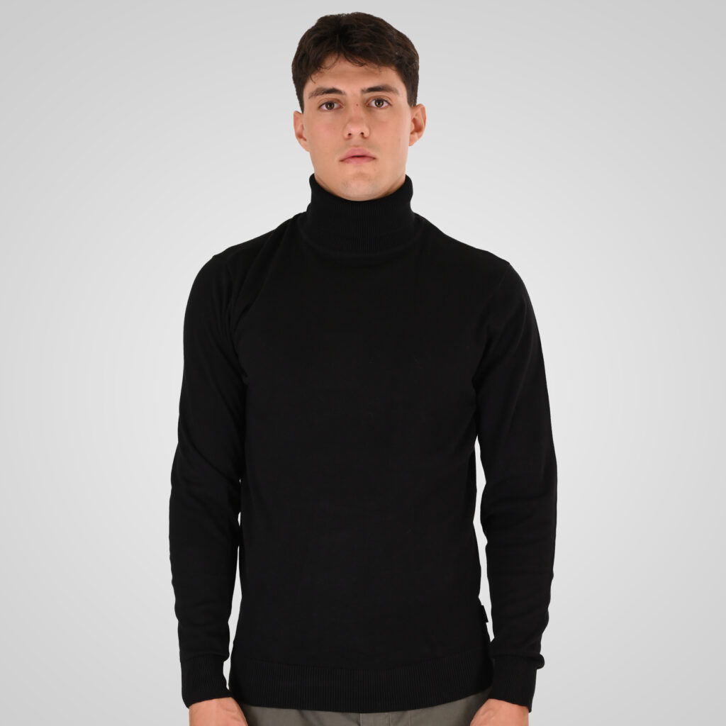 262RKNIT-8051 KNITS ROLL NECK BLACK