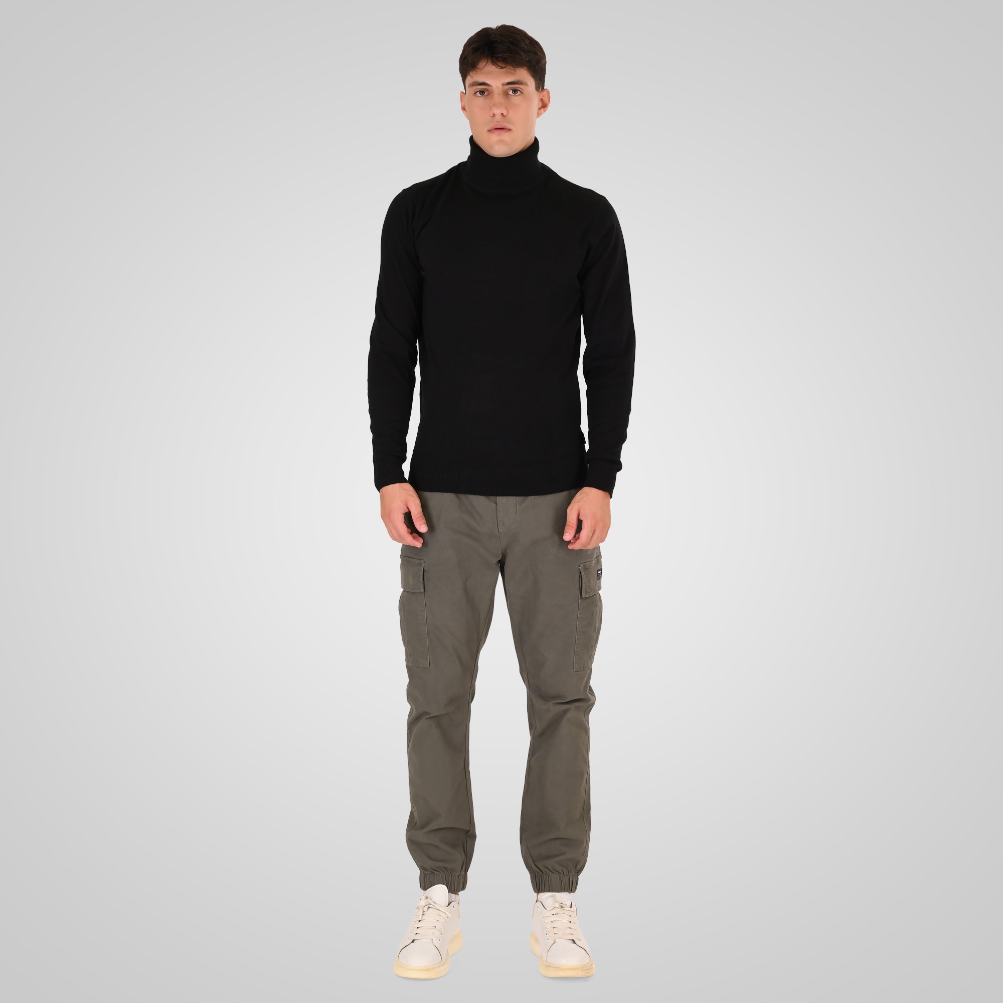 262RKNIT-8051 KNITS ROLL NECK BLACK - Image 2