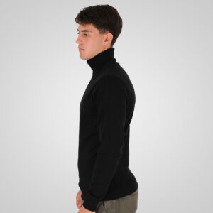 262RKNIT-8051 KNITS ROLL NECK BLACK - Image 3