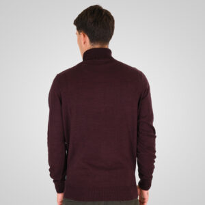 262RKNIT-8051 KNITS ROLL NECK BORDEAUX MELANGE - Image 4