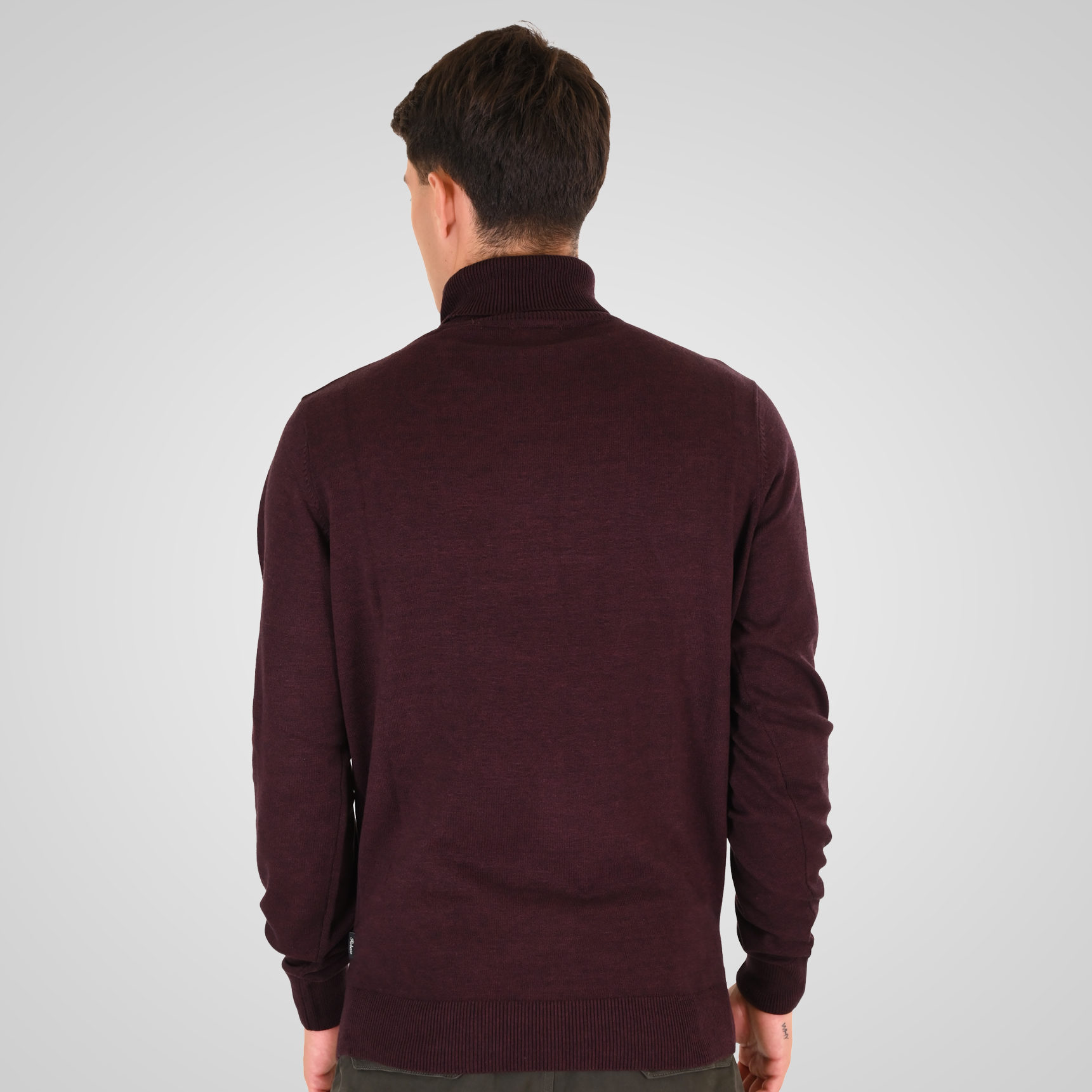 262RKNIT-8051 KNITS ROLL NECK BORDEAUX MELANGE - Image 4