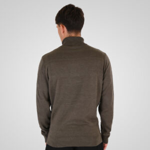 262RKNIT-8051 KNITS ROLL NECK KHAKI MELANGE - Image 4