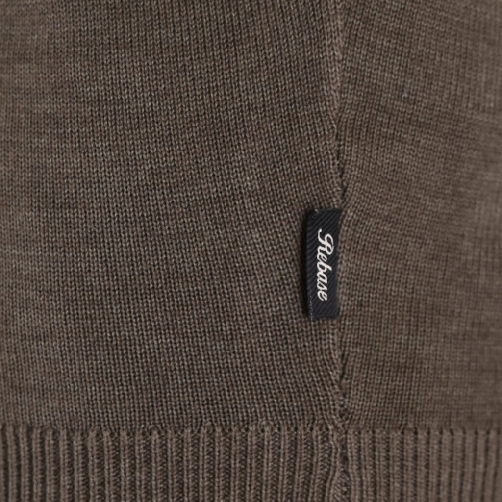 262RKNIT-8051 KNITS ROLL NECK KHAKI MELANGE