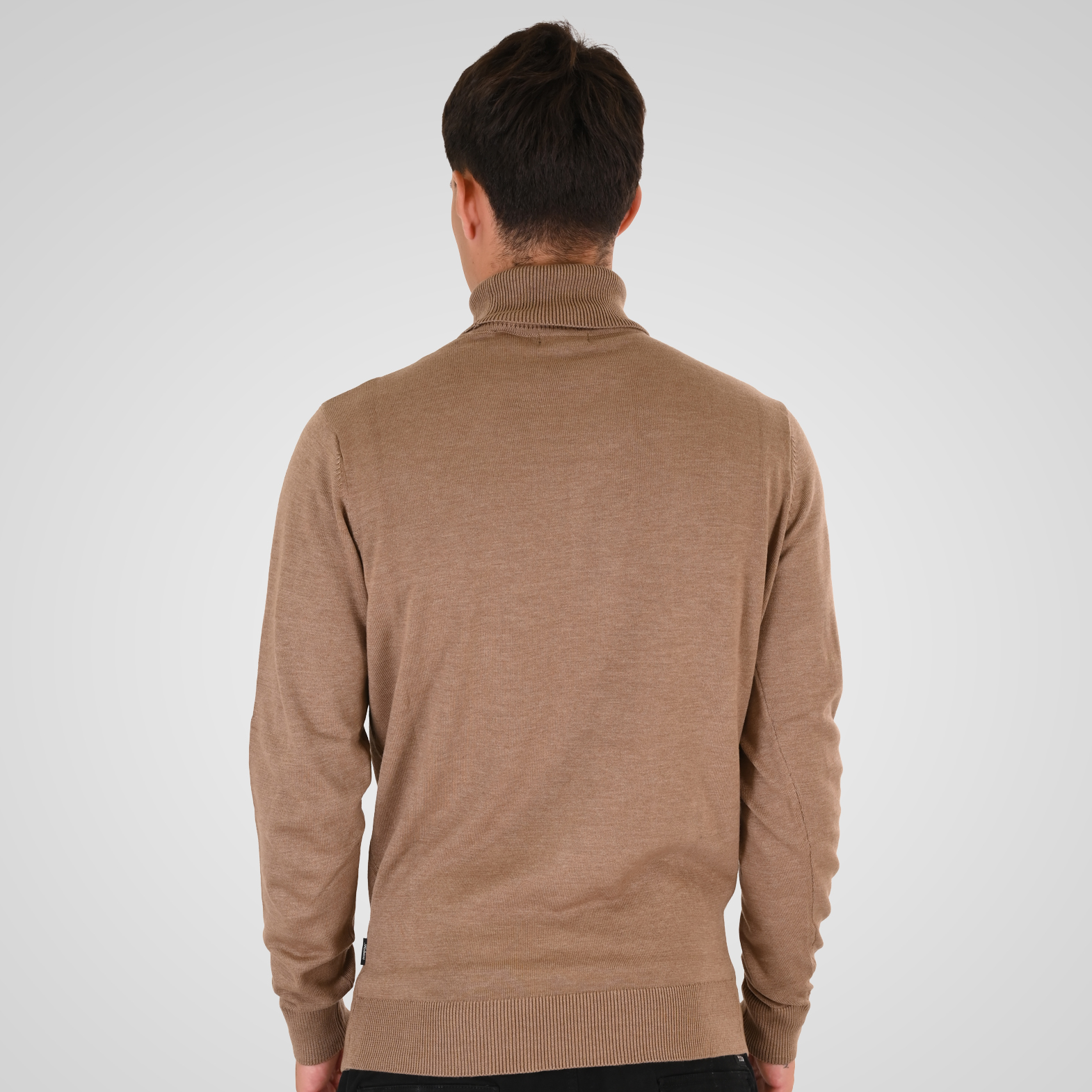 262RKNIT-8051 KNITS ROLL NECK MD BEIGE MELANGE - Image 4