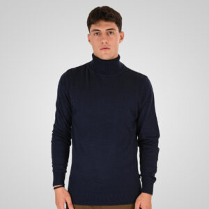 262RKNIT-8051 KNITS ROLL NECK NAVY MELANGE