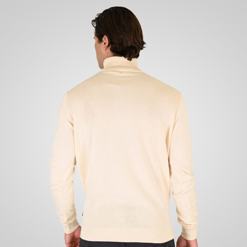 262RKNIT-8051 KNITS ROLL NECK OFF WHITE MELANGE