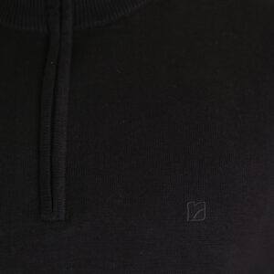 262RKNIT-8052 KNITS HALF-ZIP WITH DENSE EMBROIDERY BLACK - Image 5
